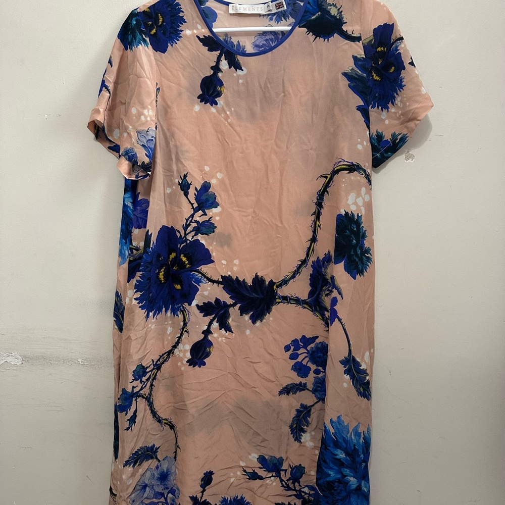 Klements 100% silk dress Women’s Size Small Soft Pink Floral Print